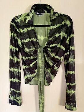 I.AM.GIA | Meah Tie Dye Top w/Front Tie, Sz M fits many ♥ NWOT